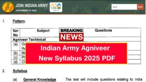 Indian Army Agniveer Syllabus 2025 PDF