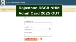 Rajasthan RSSB NHM Admit Card 2025