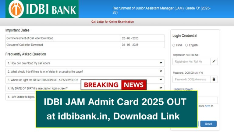 idbi jam admit card 2025
